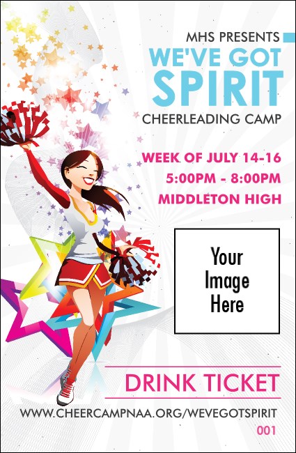 Cheerleading Spirit Drink Ticket Product Front