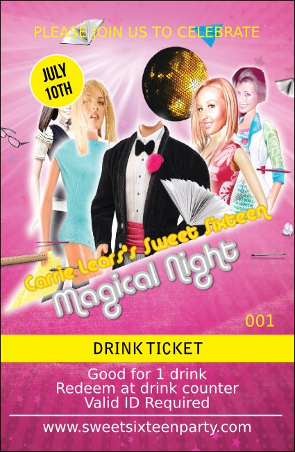 Birthday Party Drink Ticket Product Front