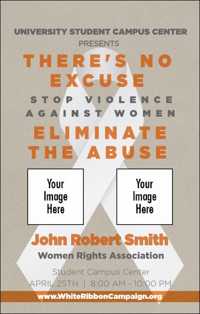 White Ribbon VIP Event Badge Medium Product Front