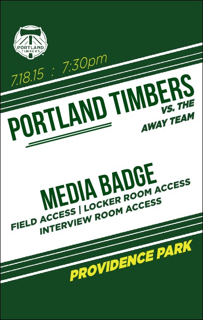 Portland Timbers VIP Event Badge Medium Product Front