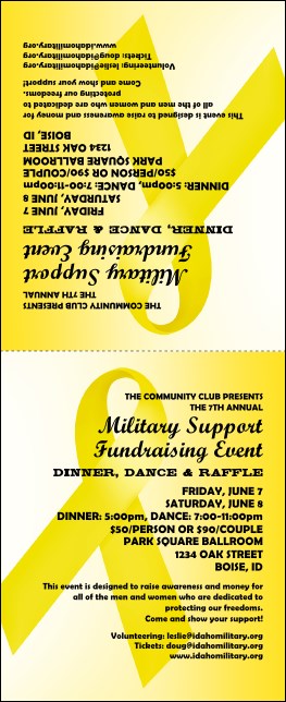 Yellow Ribbon Table Tent