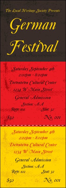 German Flag Reserved Event Ticket Product Front