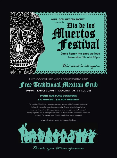 Printable Day of the Dead Flyer Template | Eventgroove