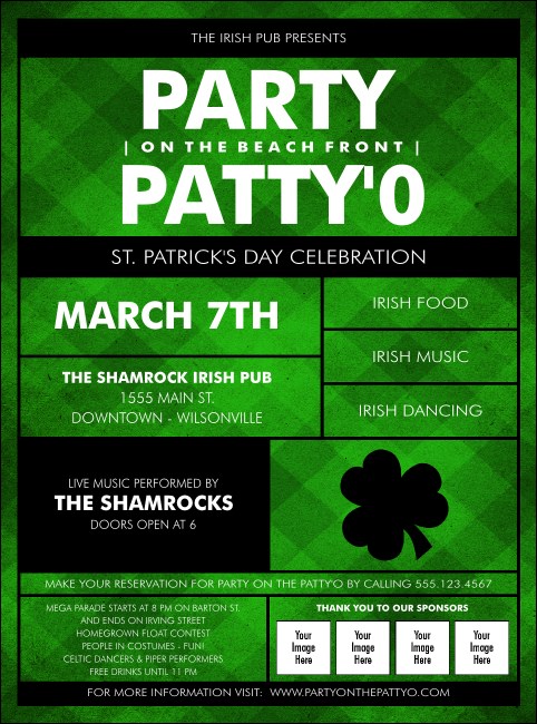 St. Patrick's Day Plaid Flyer Product Front