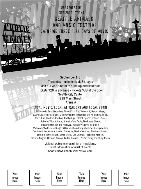 Seattle Flyer (black and white) Product Front