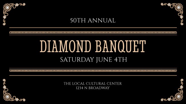 Diamonds Black Facebook Event Cover
