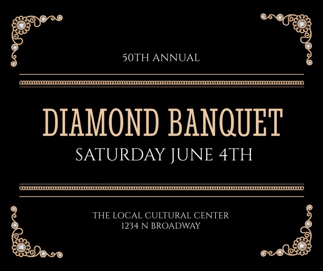 Diamonds Black Facebook Post