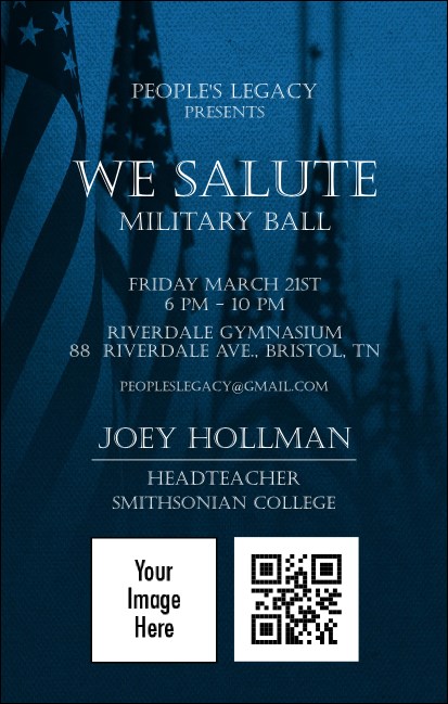Military Ball - US Flag VIP Event Badge Medium Product Front