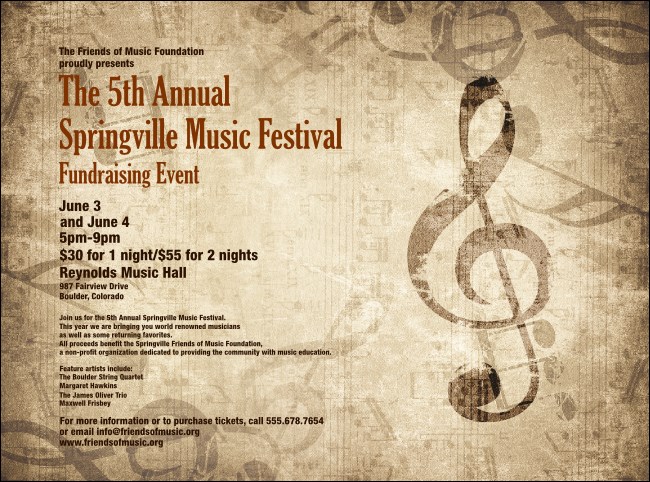 Music Festival 2 Flyer Solid Background