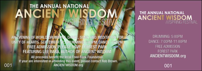 Bamboo Event Ticket Product Front