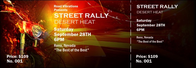 Motorcycle Event Ticket Product Front