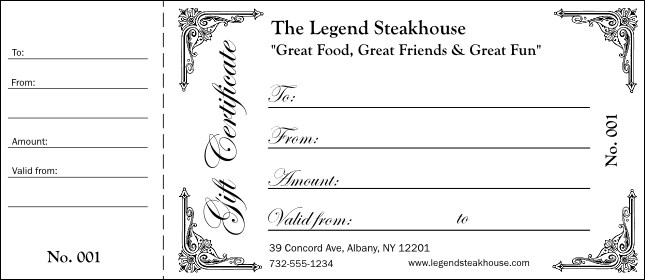 Black and White Gift Certificate 002