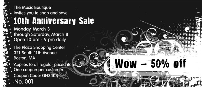 Elegant Explosion BW Coupon Product Front
