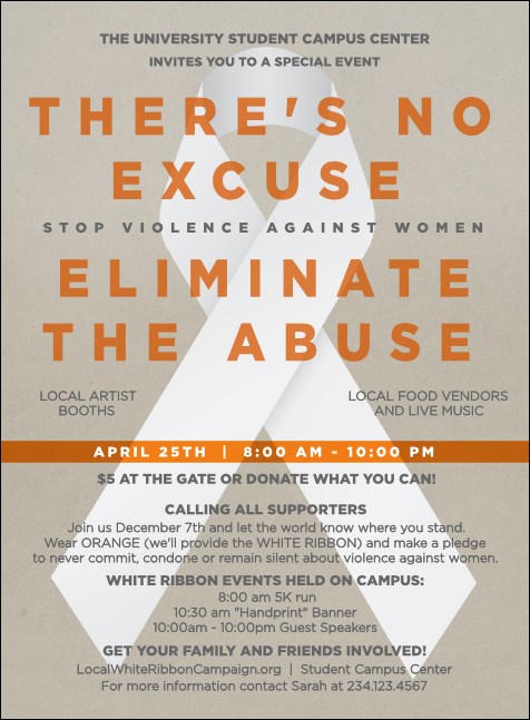 White Ribbon Invitation Product Front