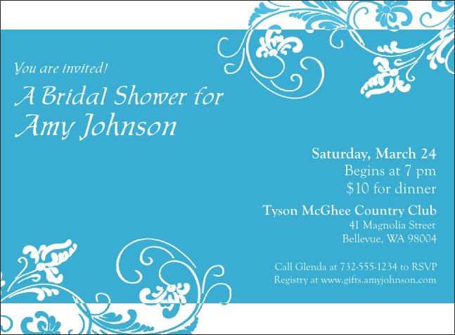 Blue Flowers Invitation