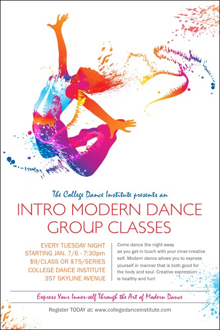 Modern Dance White Poster Product Front