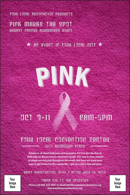 Breast Cancer Pink Ribbon Poster Product Front