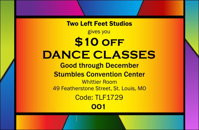 Colorful All Purpose Coupon Product Front