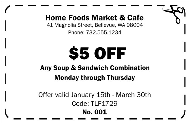 Black and White Coupon 001 Product Front
