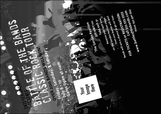 Rock Concert BW Postcard Product Front