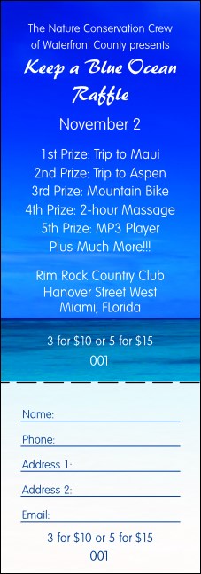 Nature Series - Blue Ocean Raffle Ticket