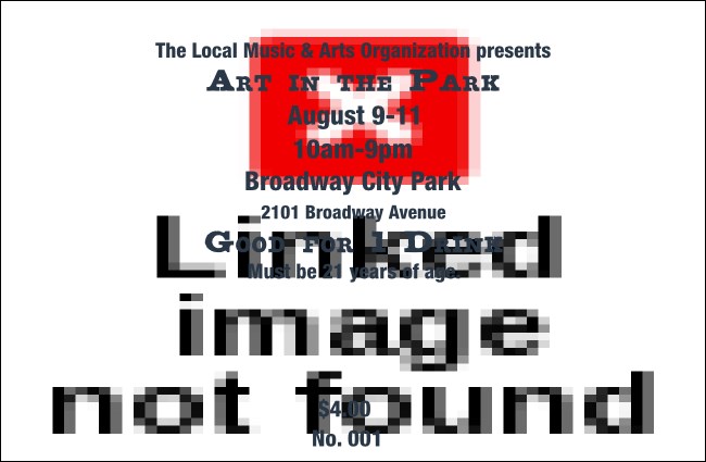 California Drink Ticket (Blue and Salmon)