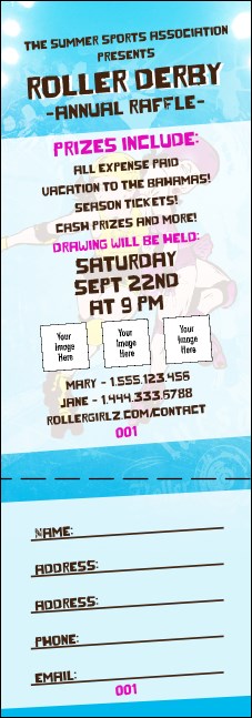 Roller Derby Jammer Raffle Ticket Product Front
