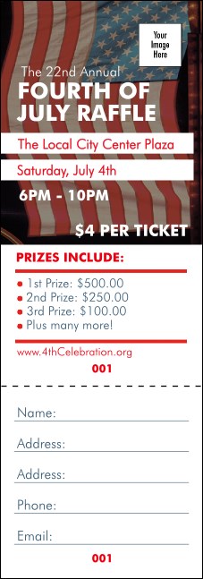 Fourth of July Raffle Ticket