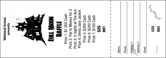 Haunted House Raffle Ticket Product Front