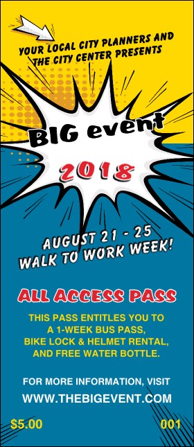 Retro Comic Book VIP Pass Product Front