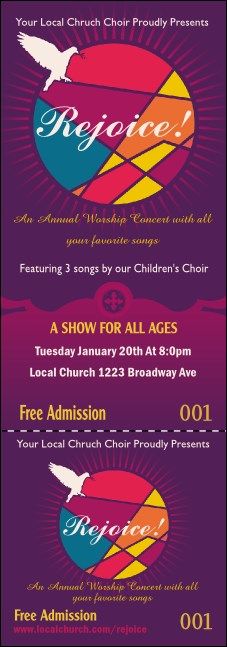 Spiritual Music Event Ticket Product Front