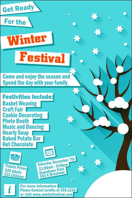 Winter Cut Paper Poster