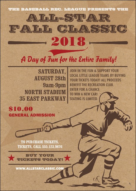 All-Star Retro Baseball Club Flyer